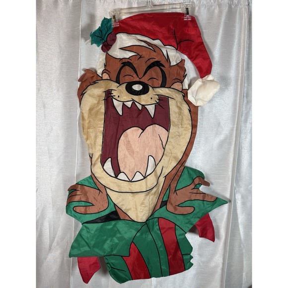 Taz Christmas Present Standard House Flag NCE  #49632 Windsculpt, Shaped Flag - Picture 4 of 9